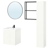 ENHET Bathroom, anthracite/white frame, 24 "