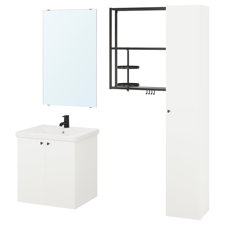 ENHET bathroom, anthracite/white, 24x18x24" IKEA