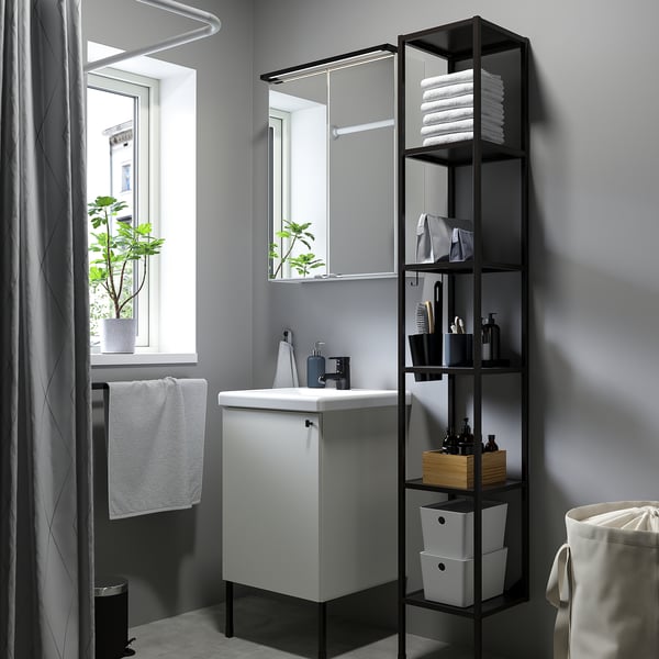 ENHET Bathroom, anthracite/white, 18 "
