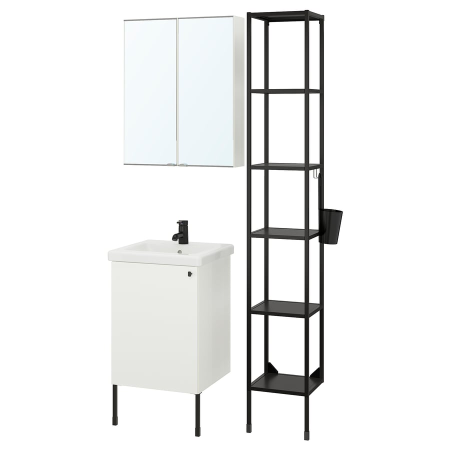 ENHET bathroom, anthracite/white, 18x18x24" IKEA