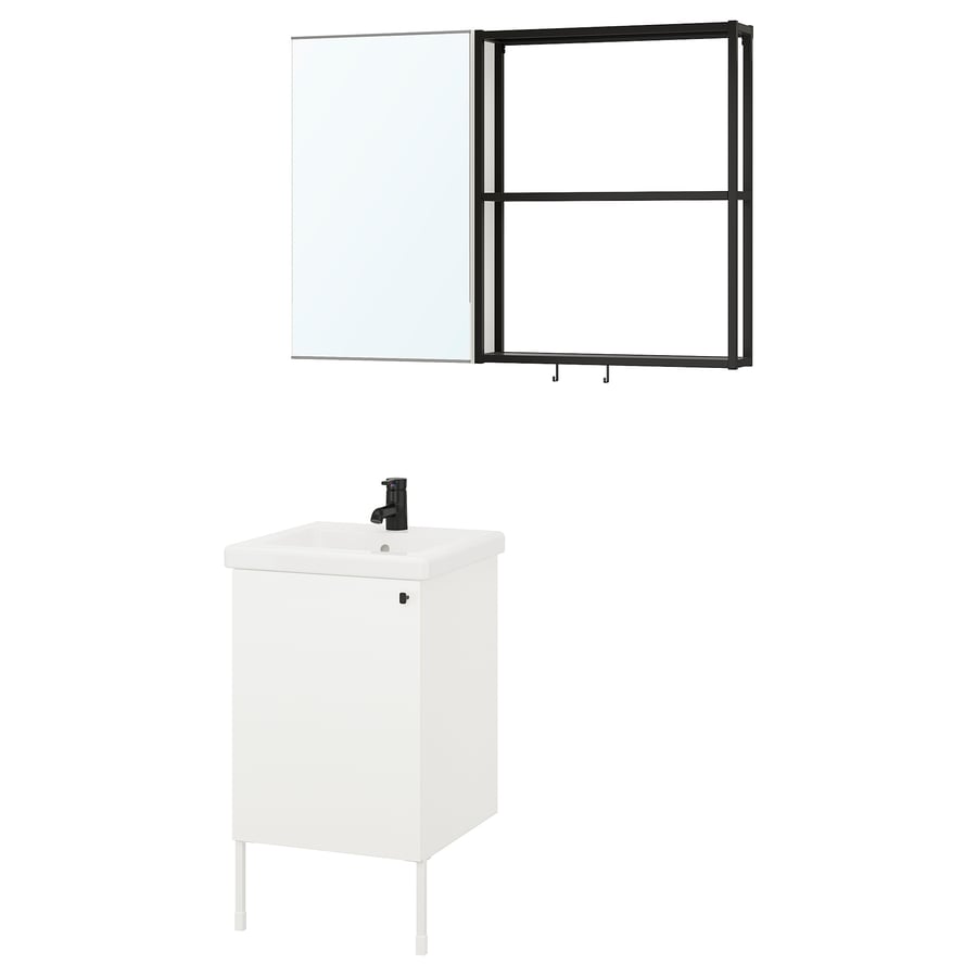 ENHET bathroom, anthracite/white, 18x18x24" IKEA