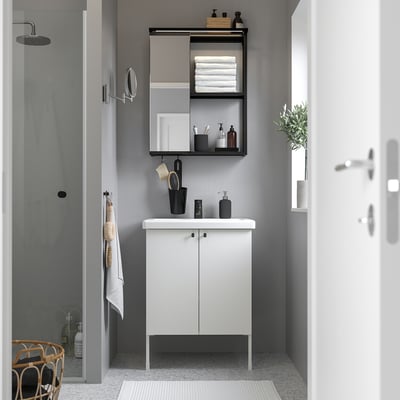 ENHET Bathroom, anthracite/white, 24 "