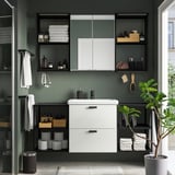 ENHET Bathroom, anthracite/white, 24x18x24 "