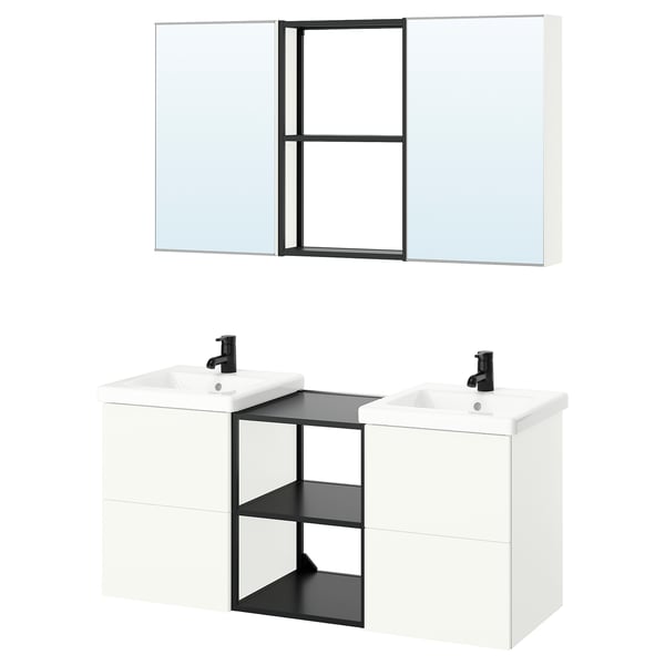 ENHET Bathroom, anthracite/white, 18x18x24 "