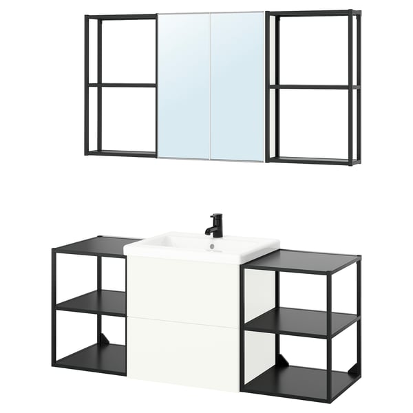 ENHET Bathroom, anthracite/white, 24x18x24 "