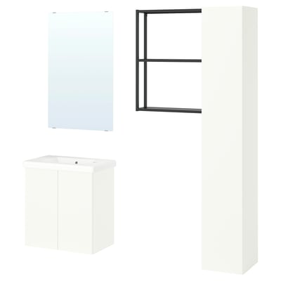 ENHET Bathroom, anthracite/white, 24 "
