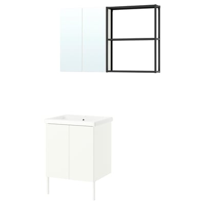 ENHET Bathroom, anthracite/white, 24 "