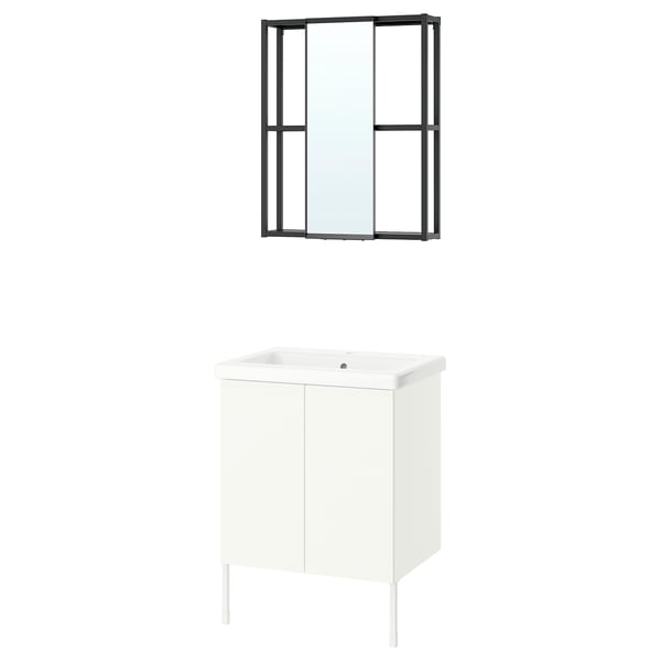 ENHET Bathroom, anthracite/white, 24 "