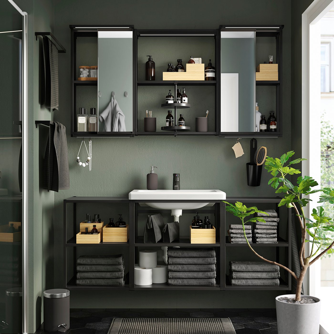 ENHET bathroom, anthracite, 24x18x24