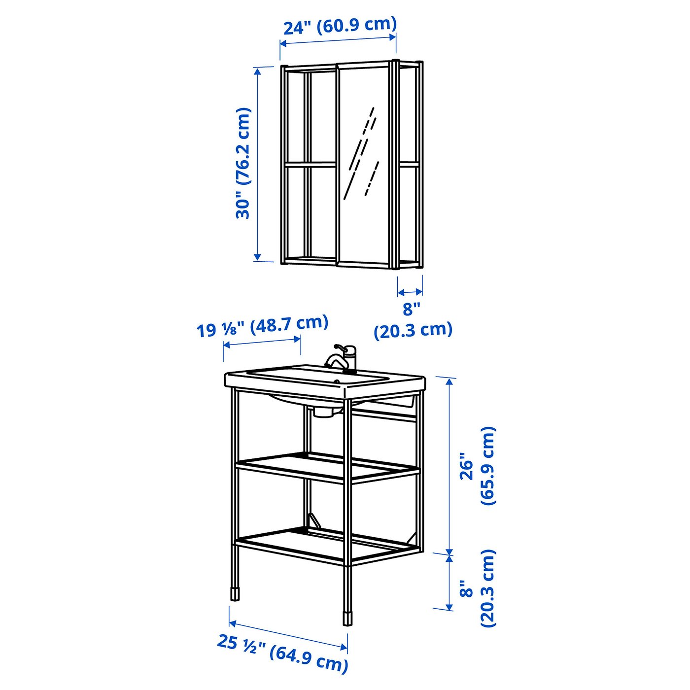 ENHET bathroom, anthracite, 24