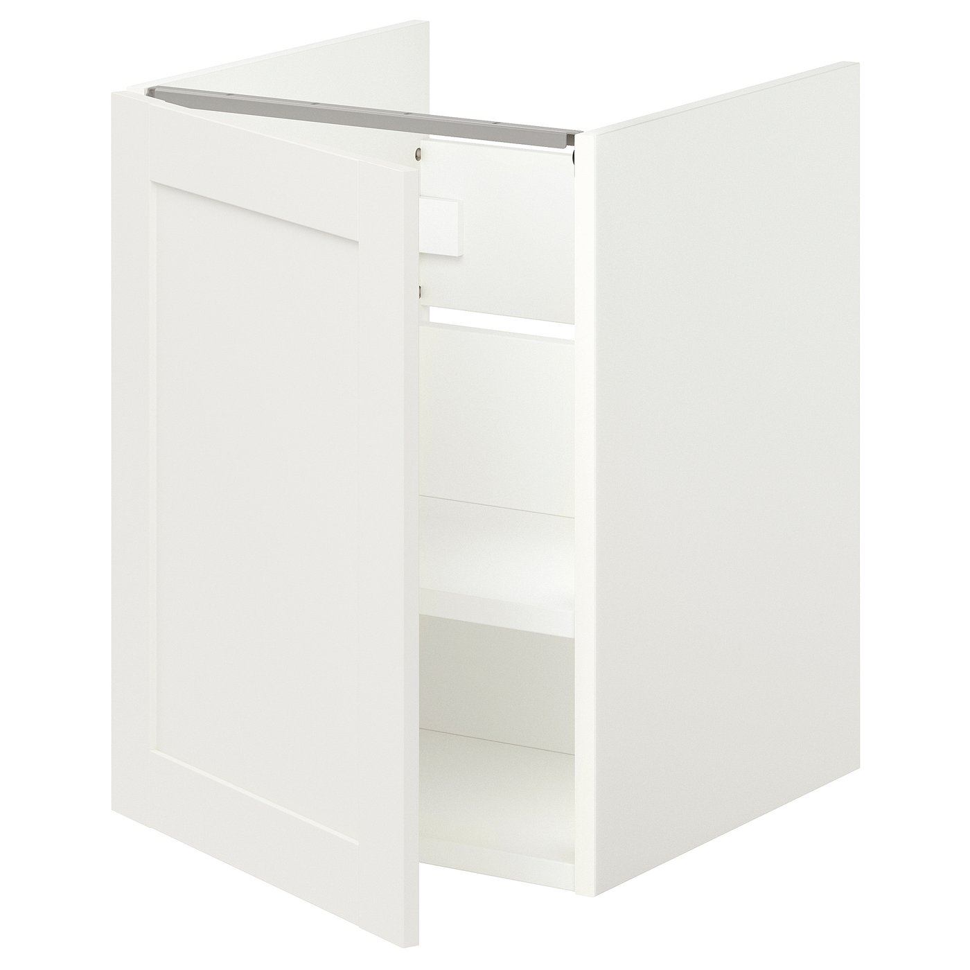 Bathroom Vanity With 1 Door, White/White Frame