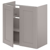 ENHET Bathroom vanity with 2 doors, gray/gray frame, 24x12 3/4x24 "