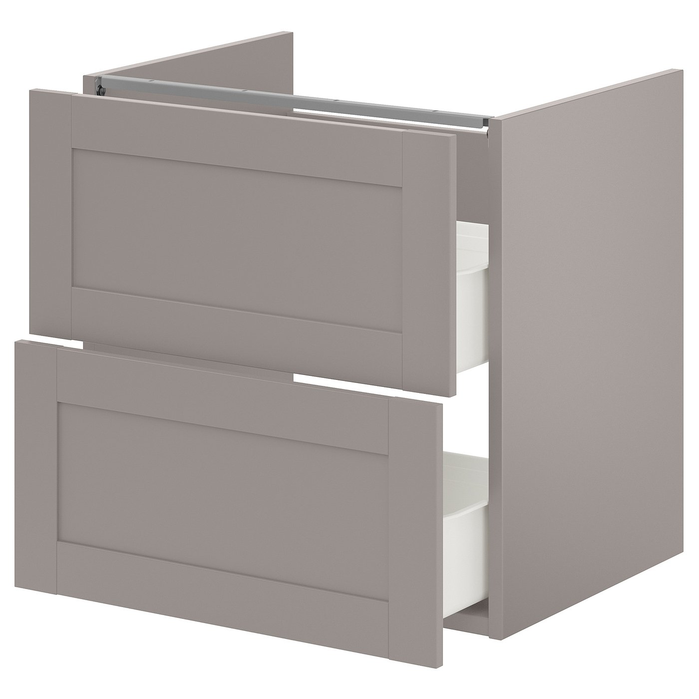 Bathroom Vanity With 2 Drawers, Gray/Gray Frame