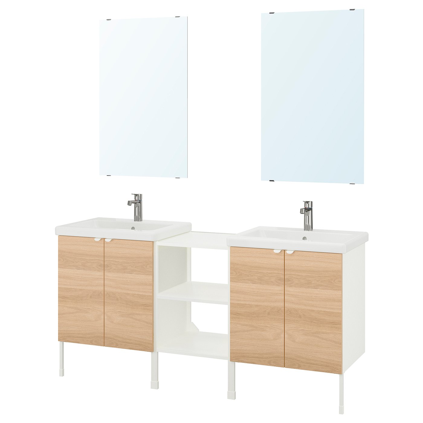 ENHET Bathroom, white/oak, 24x18x24" - IKEA