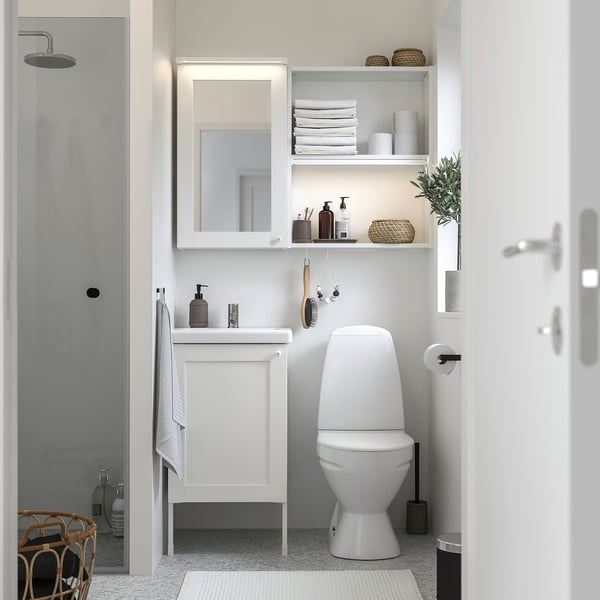 ENHET Bathroom, white/white frame, 18x18x24 "