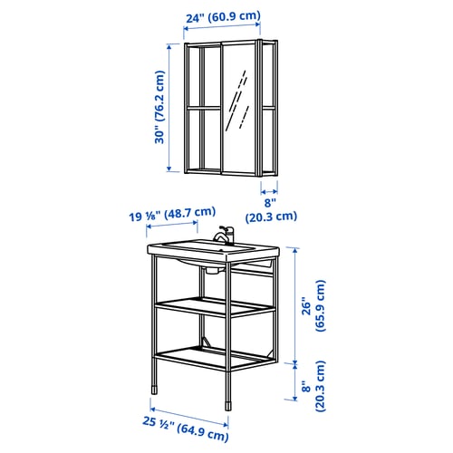 ENHET Bathroom, white, 24 "
