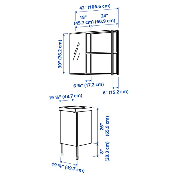 ENHET Bathroom, white, 18 "