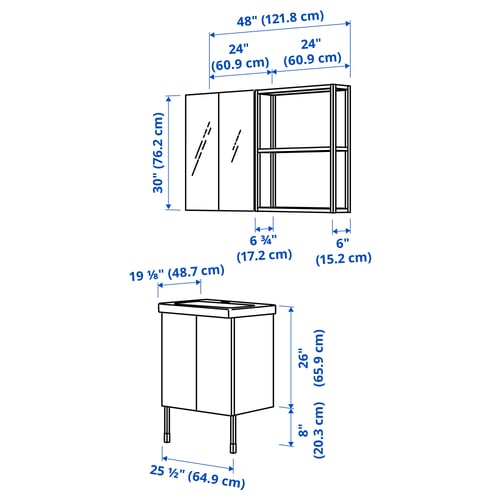 ENHET Bathroom, white, 24 "
