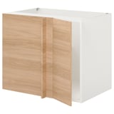 ENHET Corner base cabinet with shelf/door, white/oak effect