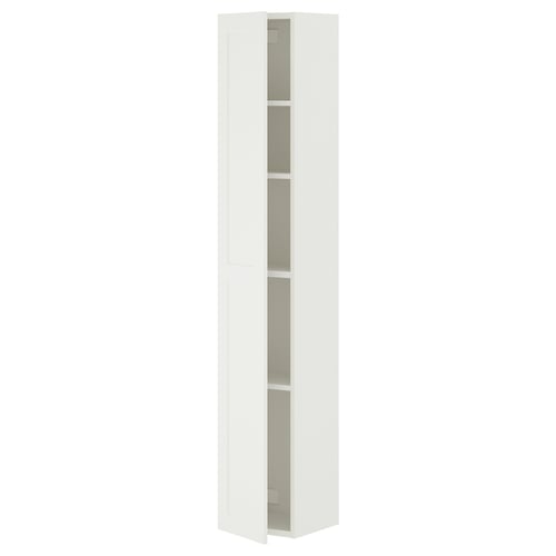 ENHET white tall cabinet, sleek design, four shelves, minimalistic.