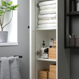 ENHET High cabinet/1 door, white/white frame, 12x12 3/4x72 "