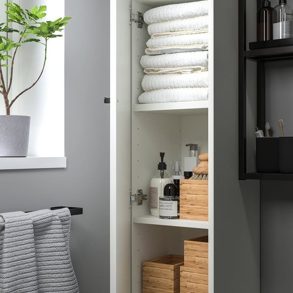 ENHET High cabinet/1 door, white, 12x12 3/4x72 "