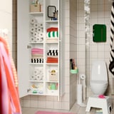 ENHET High cabinet with doors, white, 12x12 5/8x72 "