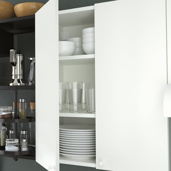 ENHET Kitchen, anthracite/white, 92x25 5/8x84 1/2 "