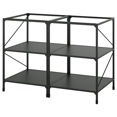 ENHET Kitchen island frame with shelves, anthracite, 24 "