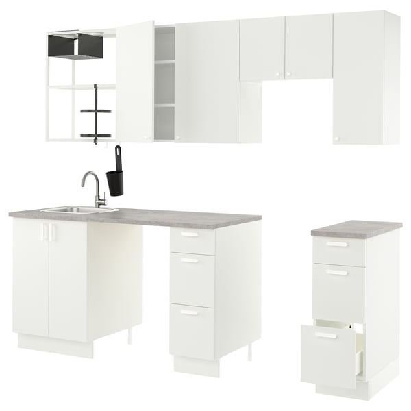 ENHET Kitchen, white, 97x25 5/8x84 1/2 "