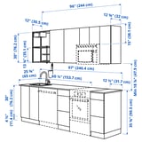 ENHET Kitchen, white, 97x25 5/8x84 1/2 "