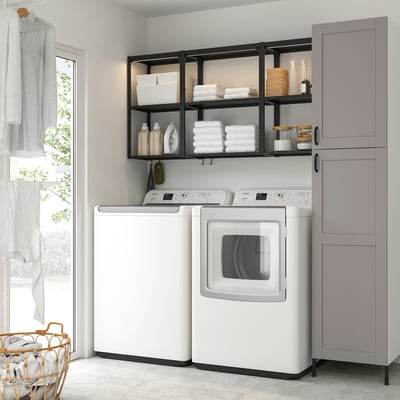 ENHET Laundry, anthracite/gray frame, 78x24 3/4x84 1/2 "
