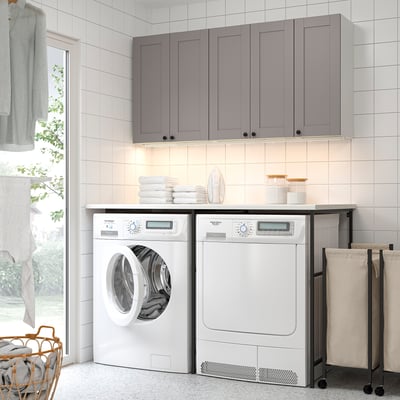 ENHET Laundry, anthracite/gray frame, 60 1/2x34x84 1/2 "