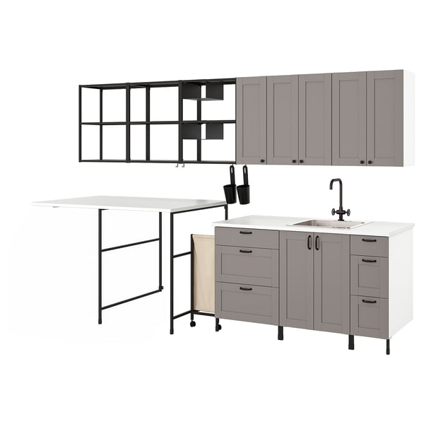 ENHET Laundry, anthracite/gray frame, 132 1/2x34x84 1/2 "