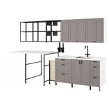 ENHET Laundry, anthracite/gray frame, 132 1/2x34x84 1/2 "