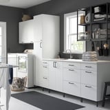 ENHET Laundry, anthracite/white, 156x25 5/8x84 1/2 "