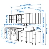 ENHET Laundry, anthracite/white, 132 1/2x34x84 1/2 "
