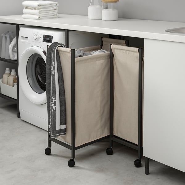 ENHET laundry bin with casters, anthracite, 21 gallon - IKEA