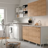 ENHET Laundry, white/oak effect, 132 1/2x34x84 1/2 "