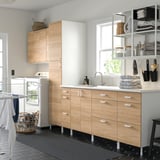 ENHET Laundry, white/oak effect, 156x25 5/8x84 1/2 "