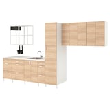 ENHET Laundry, white/oak effect, 156x25 5/8x84 1/2 "