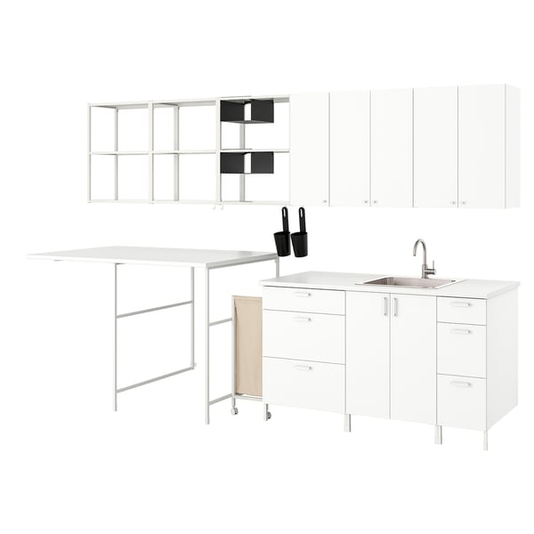 ENHET Laundry, white, 132 1/2x34x84 1/2 "