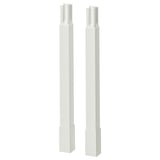 Two white ENHET legs for bathroom base frames with minimalist design.