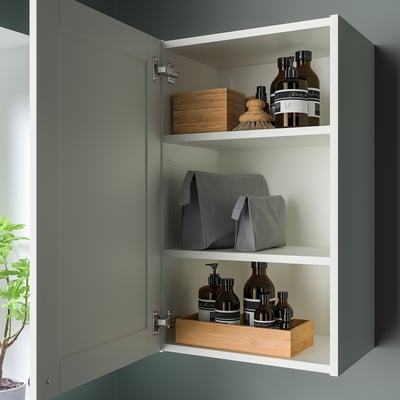 ENHET Mirror cab/1 door, white/white frame, 18x12 3/4x30 "