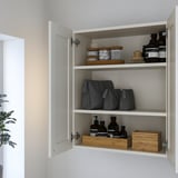 ENHET Mirror cab/2 door, white/white frame, 24x12 3/4x30 "