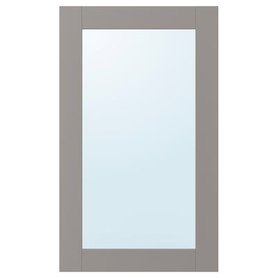 ENHET Mirror door, gray frame, 18x30 "