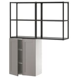 ENHET Storage combination, anthracite/gray frame, 48x12 3/4x60 "