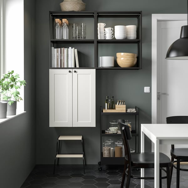 ENHET Storage combination, anthracite/white frame, 48x12 3/4x60 "