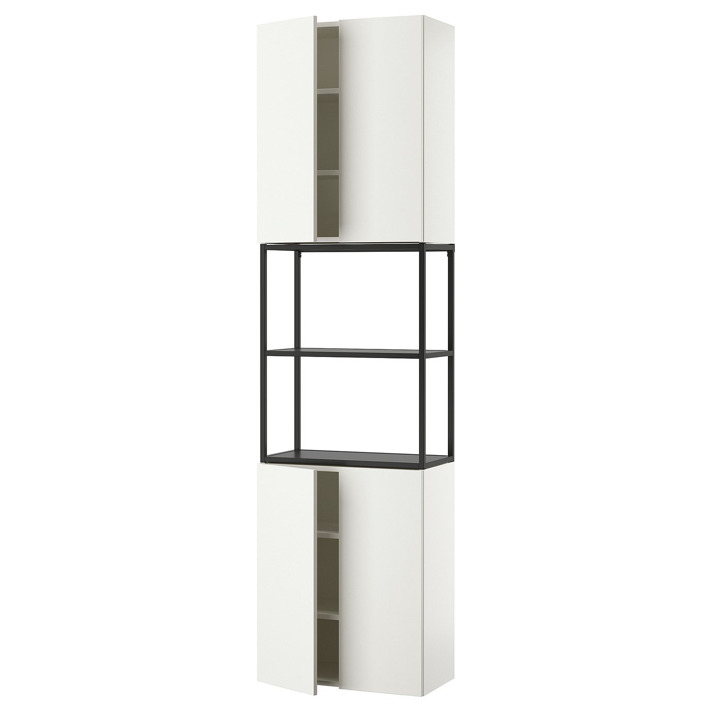 ENHET storage combination, anthracite/white, 24x123/4x90
