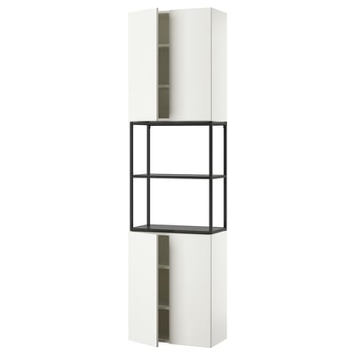 ENHET Storage combination, anthracite/white, 24x12 3/4x90 "